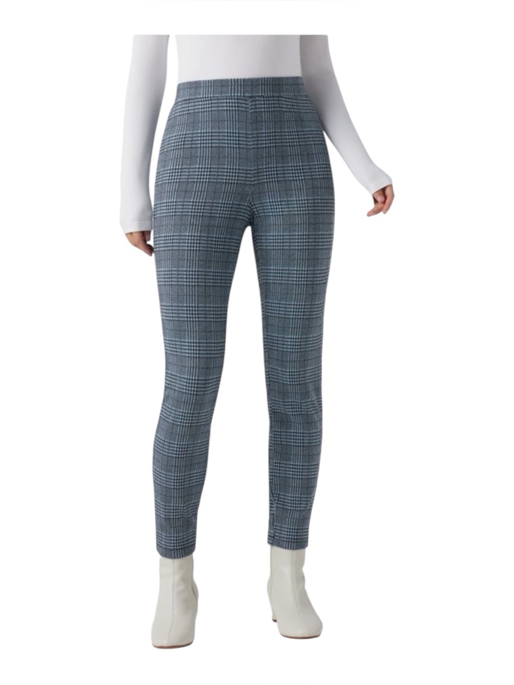 Halara Flex High Waisted Gray Houndstooth Plaid Skinny Work Pants Medium New